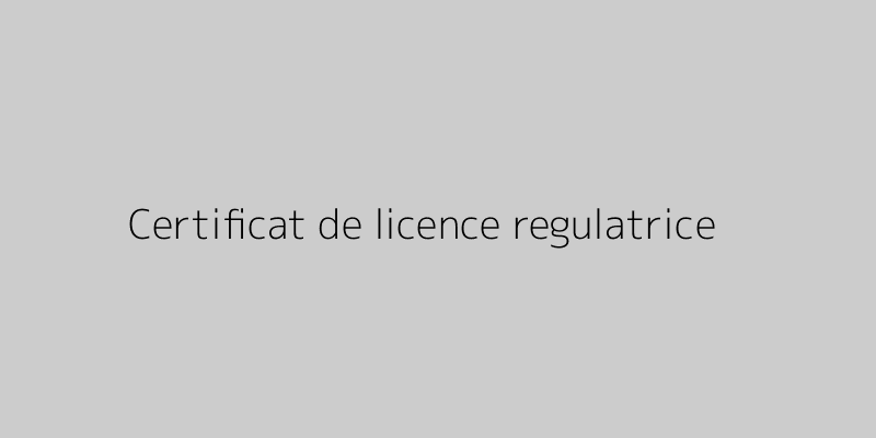 Exemple de certificat de licence