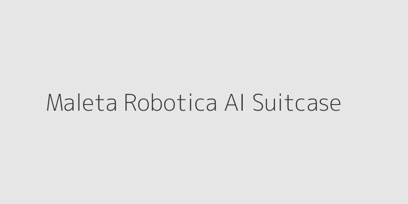 Dispositivo robótico con forma de maleta, equipado con sensores de navegación, guiando a un usuario con discapacidad visual por una acera urbana.