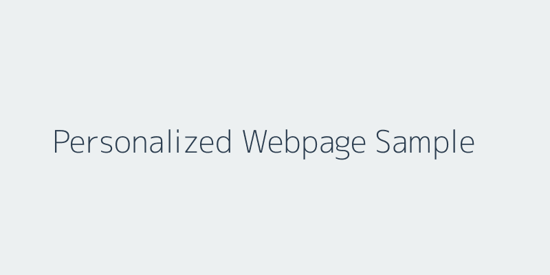 Personalized Webpage Example