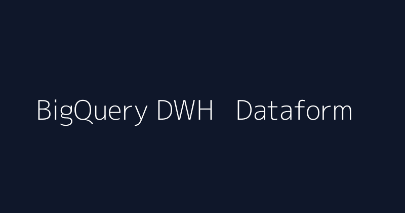 Project cover: BigQuery DWH and Dataform
