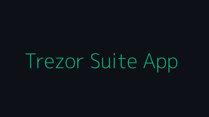 Trezor Suite Interface