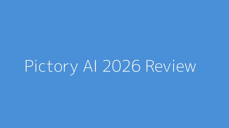 Pictory AI video editor interface showing text-to-video workflow in 2026