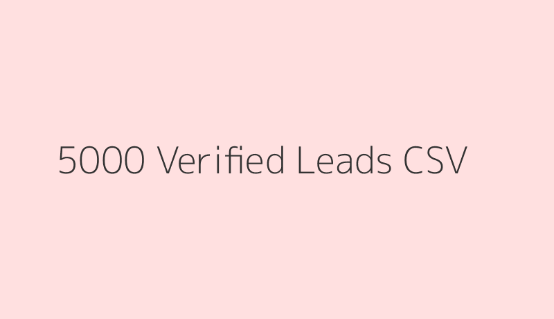5000 Verified Leads CSV