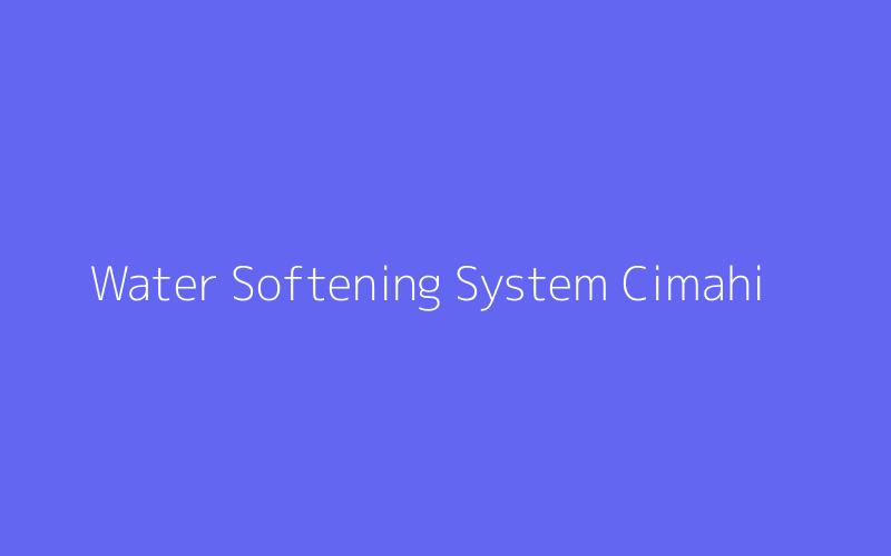 Water Softening System Cimahi