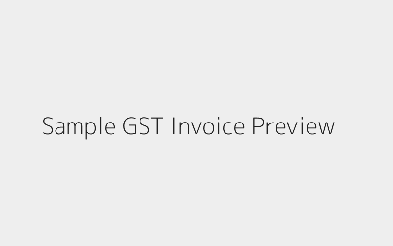 Sample GST Invoice
