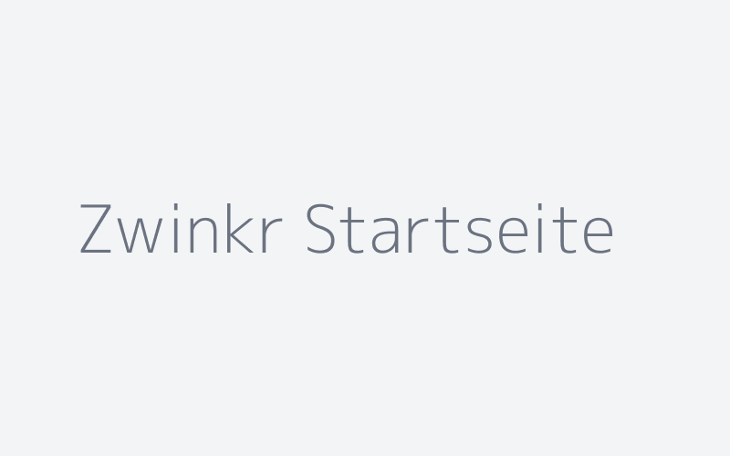 Zwinkr Startseite mit Anmeldeformular und Persönlichkeitstest-Intro
