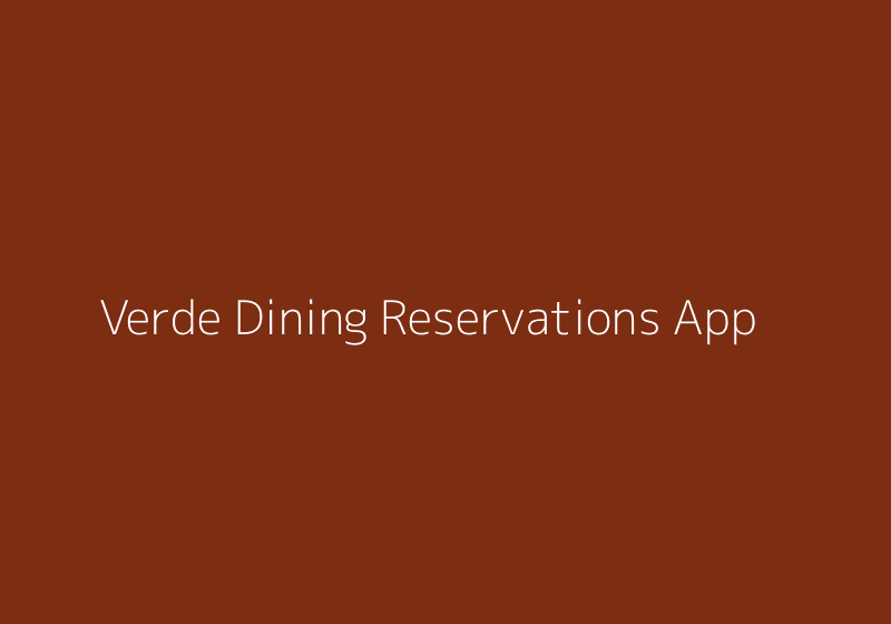 Verde Dining Reservations App thumbnail