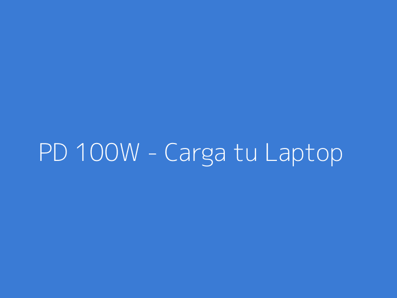 Carga con Power Delivery 100W