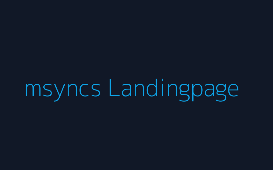 Mockup: msyncs Landingpage