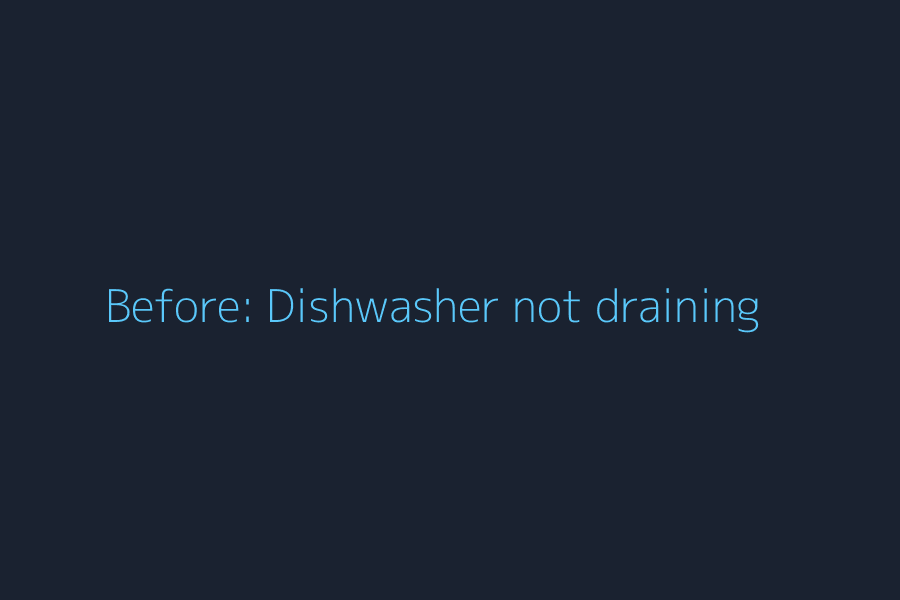Before: dishwasher not draining