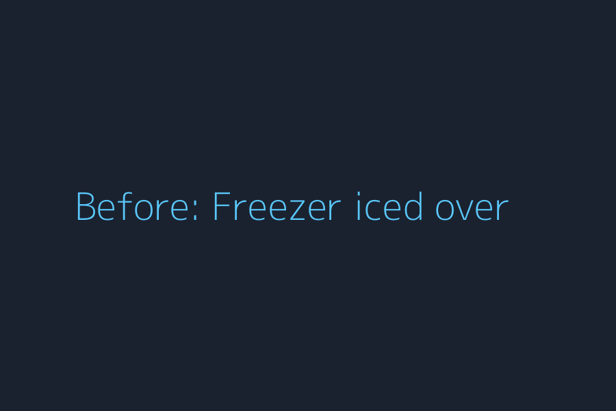 Before: freezer iced over