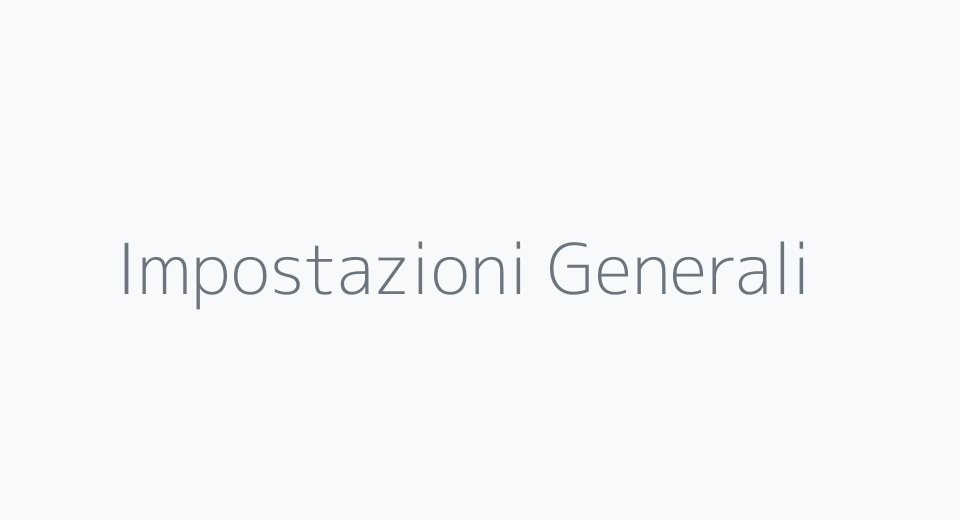 Impostazioni generali azienda