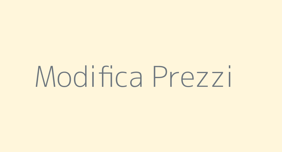 Modifica prezzi