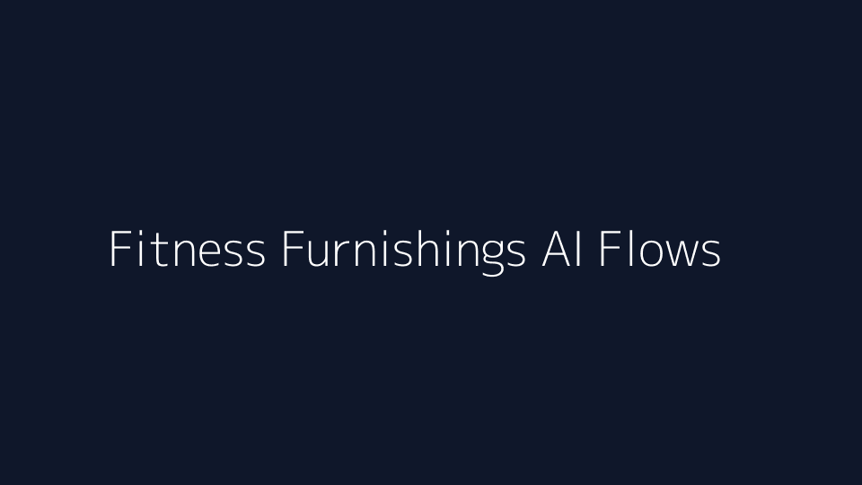 AI setup & email flows for Fitness Furnishings
