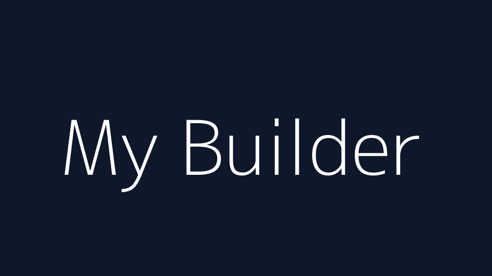 My Builder website cover