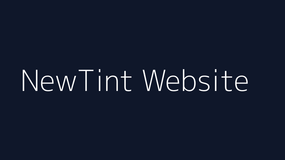 NewTint website cover