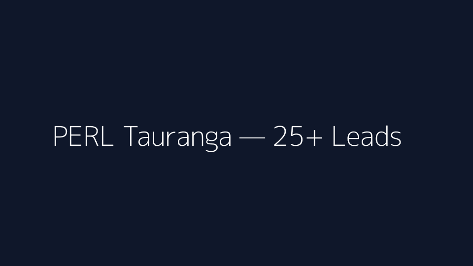 PERL Electrical Tauranga lead generation