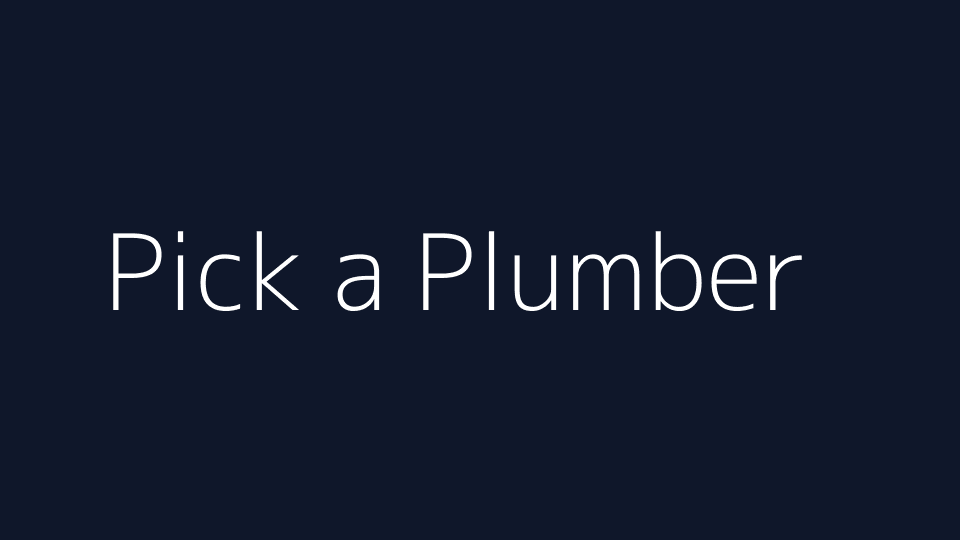 Pick a Plumber website cover