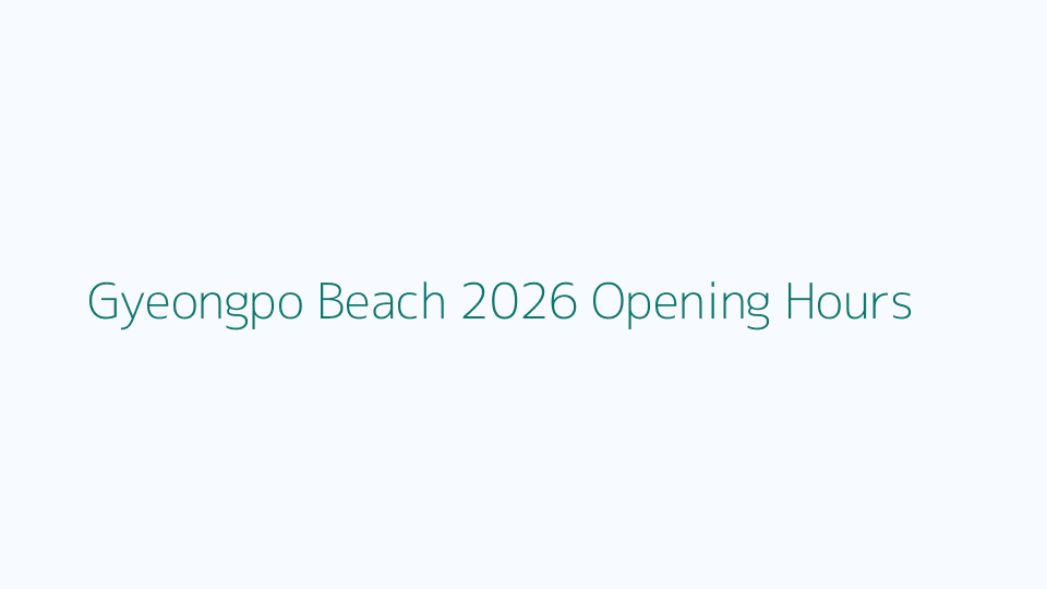 경포해수욕장 2026 개장일 수영시간 확인표