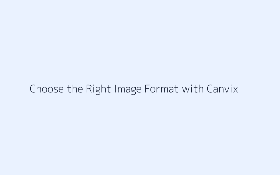 Choose and export PNG JPG or WebP images with Canvix